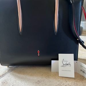 Christian Louboutin Paloma Large Patent and Leopard purse